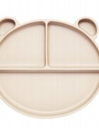 Kidnort Farfurie din silicon cu 3 compartimente Retter Mjolk Bej