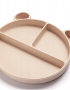Kidnort Farfurie din silicon cu 3 compartimente Retter Mjolk Bej