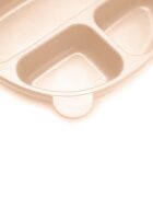 Kidnort Farfurie din silicon cu 3 compartimente si ventuze Retter Mjolk Bej