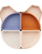 Kidnort Farfurie din silicon cu 4 compartimente detasabile Retter Mjolk Bej