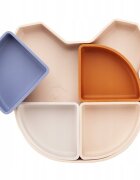 Kidnort Farfurie din silicon cu 4 compartimente detasabile Retter Mjolk Bej