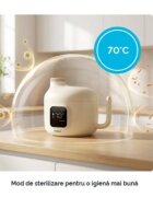 Kidnort Incalzitor de mancare si bauturi pentru copii Kjokken Beige capacitate 400 ml cu acumulator 10.8 V USB-C capac sigilat putere 18 W