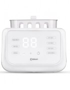 Kidnort Incalzitor dublu pentru biberoane Hap White multifunctional design minimalist si modern cu ecran tactil afisaj digital intuitiv capac transparent dimensiune 22.6 x 22.0 x 13.8 cm