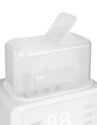 Kidnort Incalzitor dublu pentru biberoane Hap White multifunctional design minimalist si modern cu ecran tactil afisaj digital intuitiv capac transparent dimensiune 22.6 x 22.0 x 13.8 cm