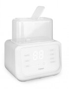 Kidnort Incalzitor dublu pentru biberoane Hap White multifunctional design minimalist si modern cu ecran tactil afisaj digital intuitiv capac transparent dimensiune 22.6 x 22.0 x 13.8 cm