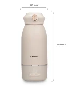 Kidnort Incalzitor portabil pentru biberoane Beige 100W acumulator 5200 mAh incarcare USB-C otel inoxidabil SUS316 fara BPA functie dezinfectare 65C capacitate 500 ml