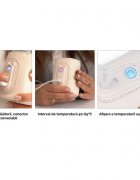Kidnort Incalzitor portabil pentru biberoane Varm Bej diametru 8 cm cu reglare Velcro ecran digital putere 5V 2A cablu usb-c inclus interval temperatura 40-65c pentru biberoane lapte apa