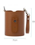 Kidnort Incalzitor portabil pentru biberoane Varm Brown diametru 8 cm cu reglare velcro ecran digital putere 5V 2A cablu usb-c inclus interval temperatura 40-65c pentru biberoane lapte apa