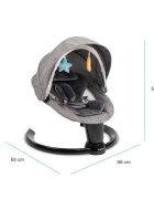 Kidnort Leagan electric cu 5 moduri de balansare pentru copii Drom Grey miscare lenta laterala cu telecomanda muzica conectare bluetoothusb accesorii incluse cadru solid din otel dimensiune 66 x 65 x 53.5 cm