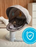 Kidnort Leagan electric cu 5 moduri de balansare pentru copii Drom Grey miscare lenta laterala cu telecomanda muzica conectare bluetoothusb accesorii incluse cadru solid din otel dimensiune 66 x 65 x 53.5 cm