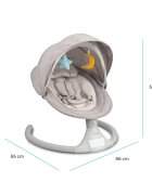 Kidnort Leagan electric cu 5 moduri de balansare pentru copii Svaie Grey portabil cu telecomanda muzica conectare bluetoothusb accesorii incluse dimensiune 66 x 65 x 53.5 cm