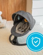 Kidnort Leagan electric cu 5 moduri de balansare pentru copii Svaie Midnight Grey portabil cu telecomanda muzica conectare bluetoothusb accesorii incluse dimensiune 66 x 65 x 53.5 cm