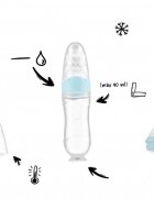 Kidnort Lingurita pentru copii din silicon cu rezervor gradat 90 ml si ventuza de prindere Retter Moln Blue