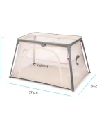 Kidnort Patut de calatorie 2 in 1 pentru copii Bleke Beige pliabil si portabil intrare laterala cu fermoar dimensiune 77 x 63.2 x 28 cm include geanta de transport