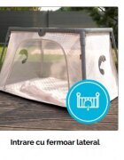 Kidnort Patut de calatorie 2 in 1 pentru copii Bleke Beige pliabil si portabil intrare laterala cu fermoar dimensiune 77 x 63.2 x 28 cm include geanta de transport