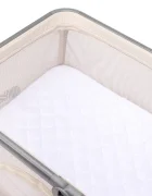 Kidnort Patut de calatorie 2 in 1 pentru copii Bleke Beige pliabil si portabil intrare laterala cu fermoar dimensiune 77 x 63.2 x 28 cm include geanta de transport