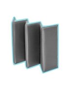 Kidnort Patut de calatorie cu saltea plasa de ventilatie roti usa cu fermoar si geanta de transport Grotta Dark Grey