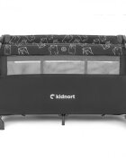 Kidnort Patut de calatorie multifunctional 3 in 1 Naste Dark Grey cu laterala culisanta si 2 niveluri de inaltime sistem atasare la patul parintilor cu saltea si geanta de transport dimensiune compacta Intrare laterala 9.3 kg