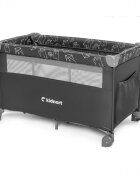 Kidnort Patut de calatorie multifunctional 3 in 1 Naste Dark Grey cu laterala culisanta si 2 niveluri de inaltime sistem atasare la patul parintilor cu saltea si geanta de transport dimensiune compacta Intrare laterala 9.3 kg