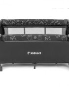 Kidnort Patut de calatorie multifunctional 3 in 1 Naste Dark Grey cu laterala culisanta si 2 niveluri de inaltime sistem atasare la patul parintilor cu saltea si geanta de transport dimensiune compacta Intrare laterala 9.3 kg