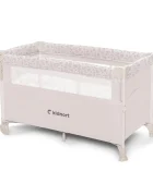 Kidnort Patut de calatorie multifunctional 3 in 1 Naste Warm Dune cu laterala culisanta si 2 niveluri de inaltime sistem atasare la patul parintilor cu saltea si geanta de transport dimensiune compacta Intrare laterala 9.3 kg