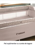 Kidnort Patut de calatorie multifunctional 3 in 1 Naste Warm Dune cu laterala culisanta si 2 niveluri de inaltime sistem atasare la patul parintilor cu saltea si geanta de transport dimensiune compacta Intrare laterala 9.3 kg