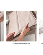Kidnort Patut de calatorie pentru copii Ihalig Hygge Sand cu geanta de transport salteluta usa cu fermoar si roti cu posibilitatea de blocare dimensiune desfacut 128 x 68 x 78.5 cm