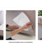 Kidnort Patut de calatorie pentru copii Ihalig Hygge Sand cu geanta de transport salteluta usa cu fermoar si roti cu posibilitatea de blocare dimensiune desfacut 128 x 68 x 78.5 cm