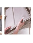 Kidnort Patut de calatorie pliabil pentru copii Grotta Warm Dune cu saltea plasa de ventilatie roti usa cu fermoar si geanta de transport 128 x 78.5 x 68 cm
