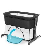 Kidnort Patut multifunctonal tip co-sleeper si tarc de joaca pentru copii cu leganare intrare laterala Snackskal Black greutate articol 8.7 kg