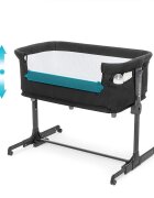 Kidnort Patut multifunctonal tip co-sleeper si tarc de joaca pentru copii cu leganare intrare laterala Snackskal Black greutate articol 8.7 kg