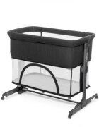 Kidnort Patut multifunctonal tip co-sleeper si tarc de joaca pentru copii cu leganare intrare laterala Snackskal Black greutate articol 8.7 kg