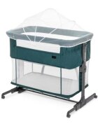 Kidnort Patut multifunctonal tip co-sleeper si tarc de joaca pentru copii cu leganare intrare laterala Snackskal Green greutate articol 8.7 kg