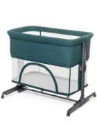 Kidnort Patut multifunctonal tip co-sleeper si tarc de joaca pentru copii cu leganare intrare laterala Snackskal Green greutate articol 8.7 kg