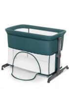 Kidnort Patut multifunctonal tip co-sleeper si tarc de joaca pentru copii cu leganare intrare laterala Snackskal Green greutate articol 8.7 kg