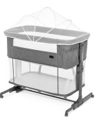 Kidnort Patut multifunctonal tip co-sleeper si tarc de joaca pentru copii cu leganare intrare laterala Snackskal Grey greutate articol 8.7 kg
