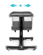 Kidnort Patut multifunctonal tip co-sleeper si tarc de joaca pentru copii Snackskal II Dark Gray structura din otel cu inaltime ajustabila roti cu frane buzunar lateral sistem de balansare incorporat accesorii incluse