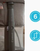 Kidnort Patut multifunctonal tip co-sleeper si tarc de joaca pentru copii Snackskal II Grey structura din otel cu inaltime ajustabila roti cu frane buzunar lateral sistem de balansare incorporat accesorii incluse