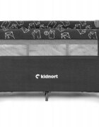 Kidnort Patut pliabil 3 in 1 pentru copii cu doua nivele laterala culisanta plasa de ventilatie cu saltea si geanta de transport incluse dimensiune 128 x 78.5 x 68 cm Livsmiljo Dark Grey