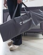 Kidnort Patut pliabil 3 in 1 pentru copii cu doua nivele laterala culisanta plasa de ventilatie cu saltea si geanta de transport incluse dimensiune 128 x 78.5 x 68 cm Livsmiljo Dark Grey