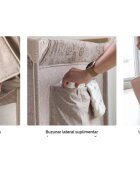 Kidnort Patut pliabil 3 in 1 pentru copii cu doua nivele laterala culisanta plasa de ventilatie cu saltea si geanta de transport incluse dimensiune 128 x 78.5 x 68 cm Livsmiljo Hygge Sand