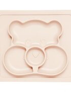 Kidnort Platou compartimentat din silicon anti-alunecare 450 ml Retter Mjolk Bej