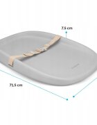 Kidnort Salteluta de infasat pentru bebelusi Frost Grey din spuma moale impermeabila moderna si ergonomica cu baza antiderapanta centura de siguranta reglabila si margini ridicate dimensiune 71.5 x 52 x 7.5 cm