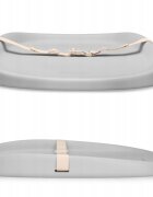 Kidnort Salteluta de infasat pentru bebelusi Frost Grey din spuma moale impermeabila moderna si ergonomica cu baza antiderapanta centura de siguranta reglabila si margini ridicate dimensiune 71.5 x 52 x 7.5 cm