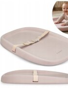 Kidnort Salteluta de infasat pentru bebelusi Nordic Blush din spuma moale impermeabila moderna si ergonomica cu baza antiderapanta centura de siguranta reglabila si margini ridicate dimensiune 71.5 x 52 x 7.5 cm
