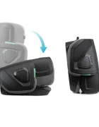 Kidnort Scaun auto cu isofix pentru copii model pliabil cu Tetiera reglabila 100-150 cm i-SIZE R-129 Mane Gray