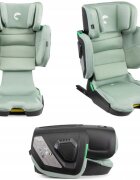 Kidnort Scaun auto cu isofix pentru copii model pliabil cu Tetiera reglabila 100-150 cm i-SIZE R-129 Mane Green