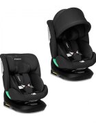 Kidnort Scaun auto cu isofix rotativ pentru copii Radjur Black 360 i-Size 40-150 cm Top Tether centuri in 5 puncte Sistem de impact lateral parasolar reglabil Pozitie somn