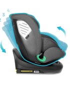 Kidnort Scaun auto cu isofix rotativ pentru copii Radjur Black 360 i-Size 40-150 cm Top Tether centuri in 5 puncte Sistem de impact lateral parasolar reglabil Pozitie somn