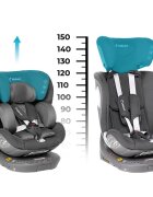 Kidnort Scaun auto pentru copii cu baza isofix picior stabilizator rotativ 360 i-Size R129 tetiera cu spuma de memorie 40-150 cm parasolar reglabil Orn Black